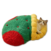 Christmas Tree Pet Bed - Lambs Wool Detachable Cat Dog Bed, Thick PP Cotton Filling, Holiday Theme | OEM/ODM