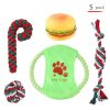 主图_06 Christmas Theme Pet Toys Set - Red Green White Rope Toys with Santa Plush Doll, Safe Chew Toys for Cats and Dogs