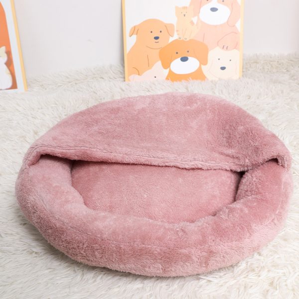 主图_13 Coverable Plush Pet Bed Mat with Blanket - Ergonomic Snuggle Bed for Cats & Small Dogs