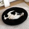 Striped Rabbit-Fur Pet Bed - Central Non-Slip Design, Compressible Luxury Cat Dog Bed | OEM/ODM