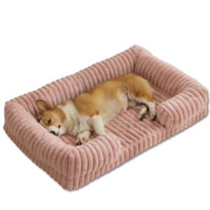 Stripe Faux Rabbit Fur Pet Bed