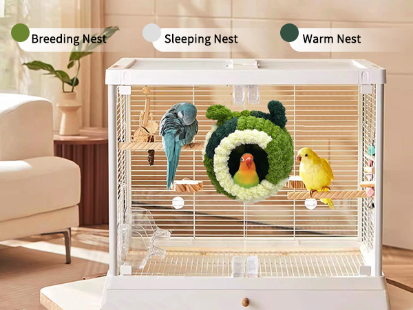 Amazon.com : Hamiledyi Bird Nest Warm Snuggle Hut Bird Bed Fluffy ...