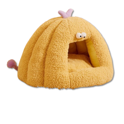 Cartoon Monster Pet Bed - Bubble Velvet Material, Detachable & Washable, Non-Slip Base for Cats & Dogs | OEM Customization