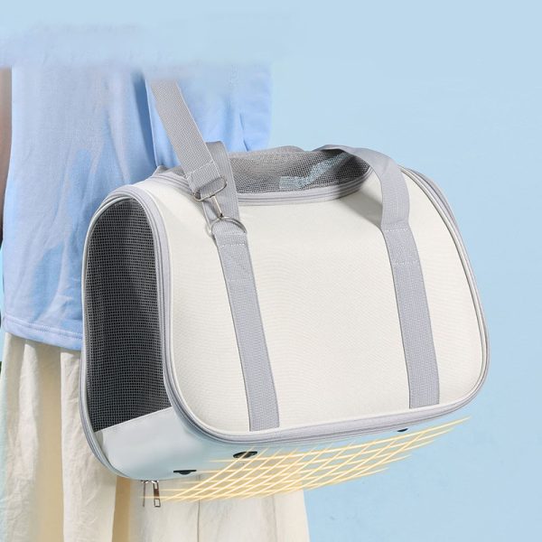 主图_04 Multi-Function Shoulder Cat Carrier - 60-Mesh Nylon Ventilation Design, Thickened PE Base, 3-Second Quick Fold | Adjustable Strap & Multiple Carrying Modes