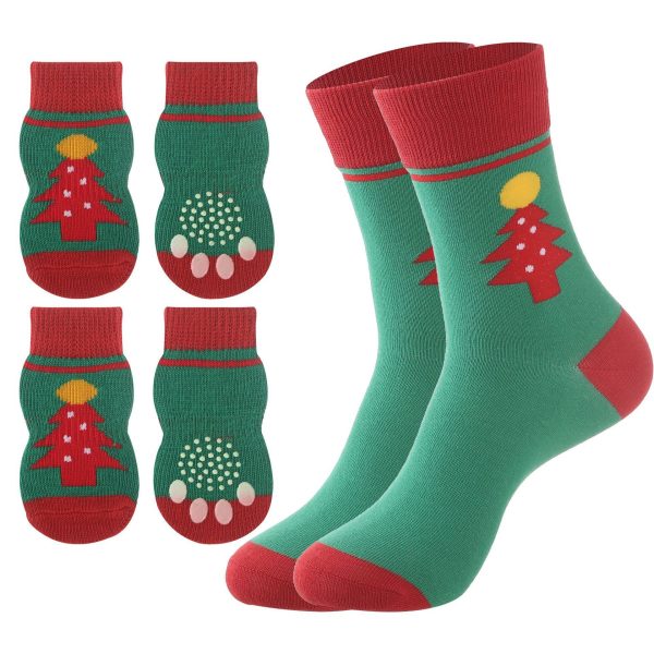 Christmas Matching Anti-Slip Socks for Humans & Pets | Customizable